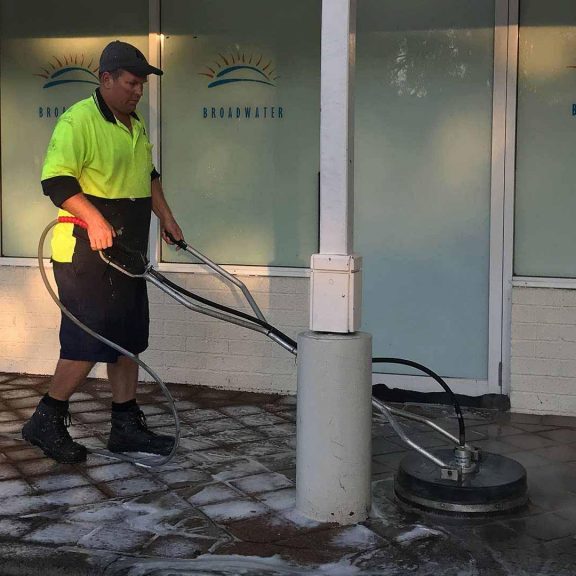 pressure washing commercial factory floor cleaning paver