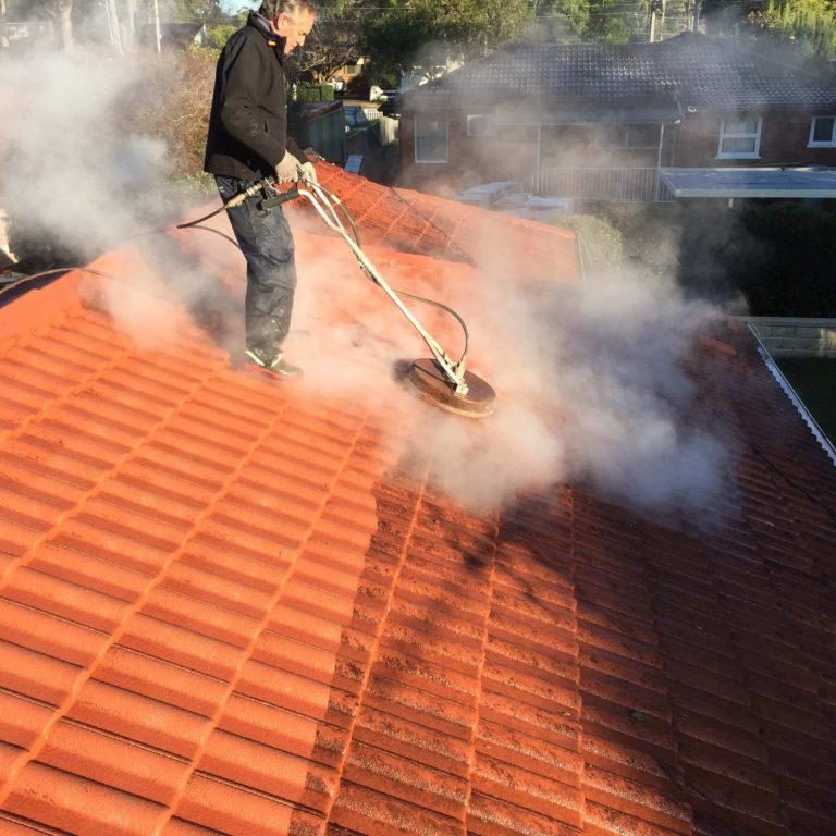 pressure washing residential roof cleaning steam